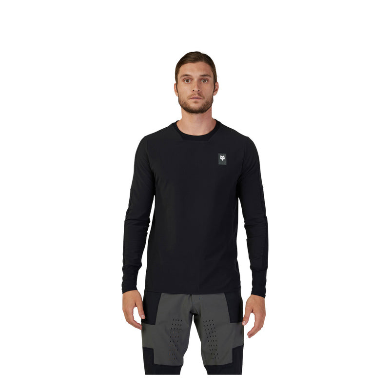 KOSZULKA ROWEROWA Z DŁUGIM RĘKAWEM JERSEY FOX DEFEND THERMAL BLACK