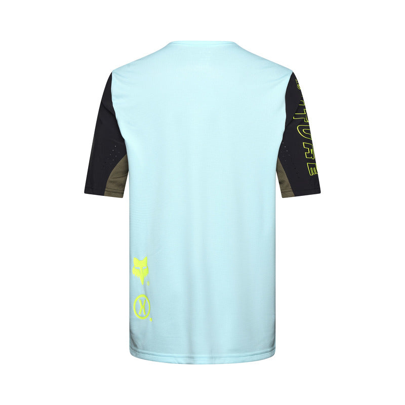 KOSZULKA ROWEROWA Z KRÓTKIM RĘKAWEM JERSEY FOX DEFEND LIGHT BLUE