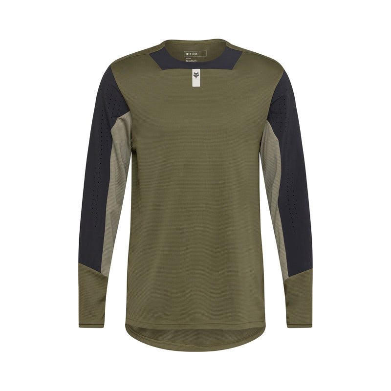 KOSZULKA ROWEROWA Z DŁUGIM RĘKAWEM JERSEY FOX DEFEND OLIVE GREEN