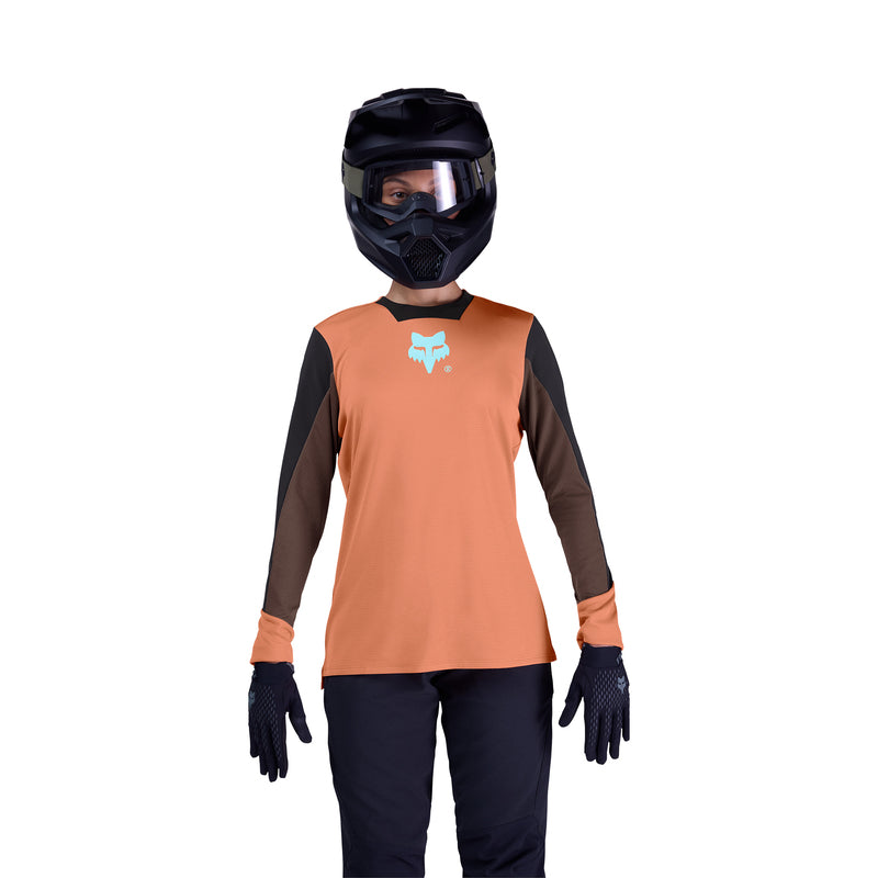 KOSZULKA ROWEROWA Z DŁUGIM RĘKAWEM JERSEY FOX LADY DEFEND ELEVATED CORAL