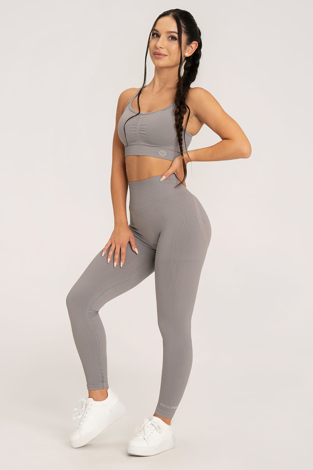 LEGGINSY PUSH UP 2.0 GYM GLAMOUR  GHOST GREY