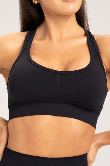 BIUSTONOSZ BEZSZWOWY SOLID GYM GLAMOUR BLACK/CZARNY